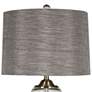 Tinley Brass Table Lamp with Gray Fabric Shade