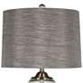 Thumbnail2 of Tinley Modern 39" High Gray Fabric Shade Glass and Brass Table Lamp more views