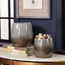 Tinley Ombre Gray Bronze Glass Decorative Bowls Set of 2