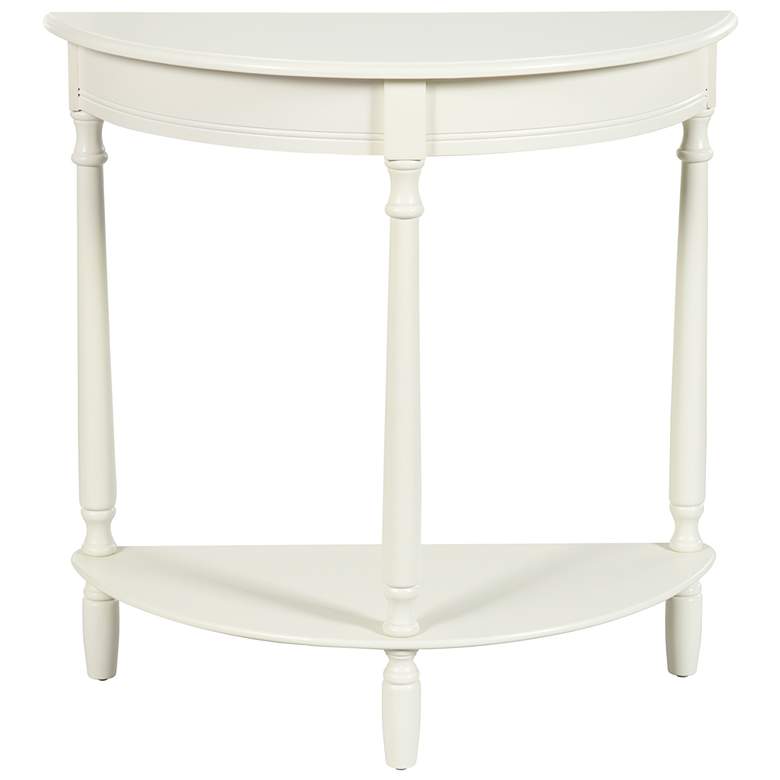 Image 1 Tinsle 28.25" High Farmhouse White Half Moon End Table With Storage Sh
