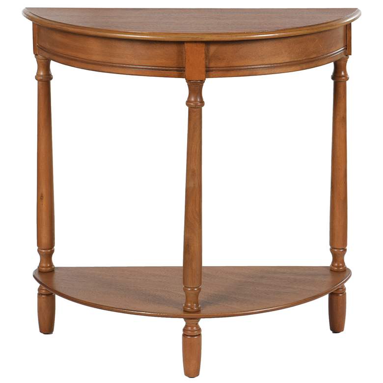 Image 1 Tinsle 28.25" High Honeynut Half Moon End Table With Storage Shelf