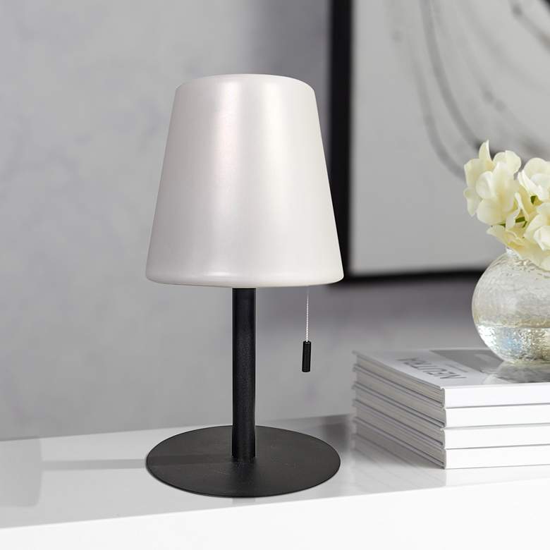 Image 1 Tinsley 12" High Matte Black Metal LED Accent Table Lamp