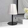 Tinsley 12" High Matte Black Metal LED Accent Table Lamp