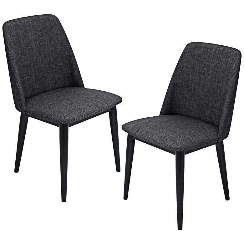 Image 1 Tintori Charcoal Modern Dining Chair Set of 2