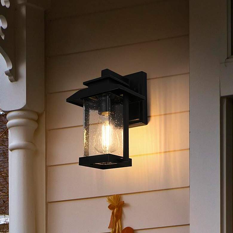 Image 1 Tioga 12" High Black Outdoor Wall Light