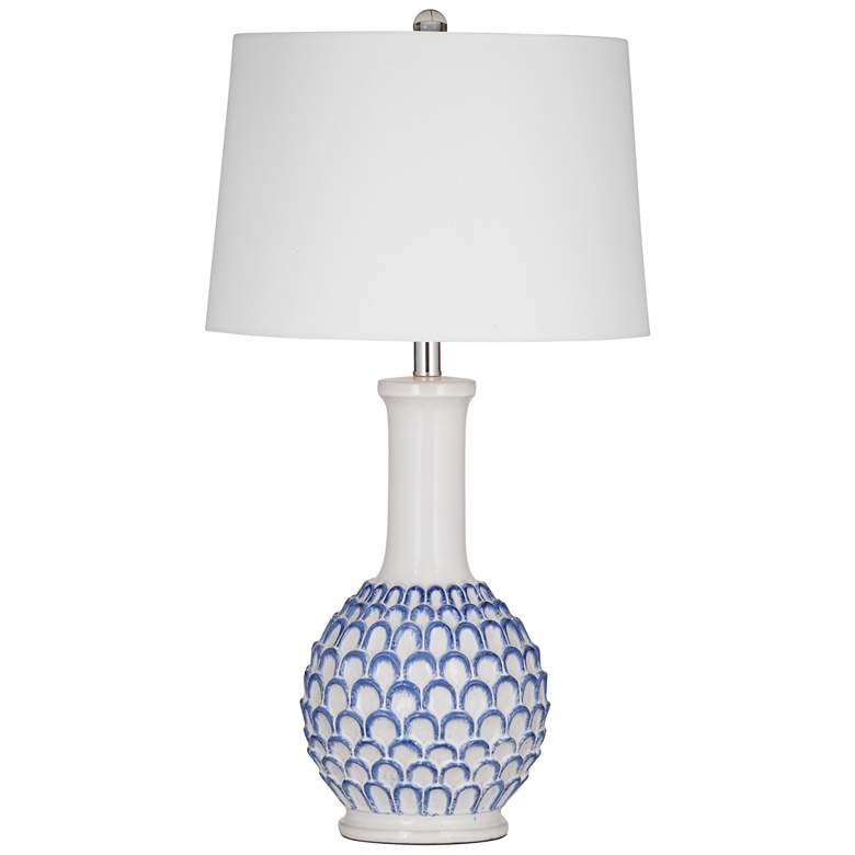 Image 1 Tioga 29" High Blue And White Ceramic Table Lamp
