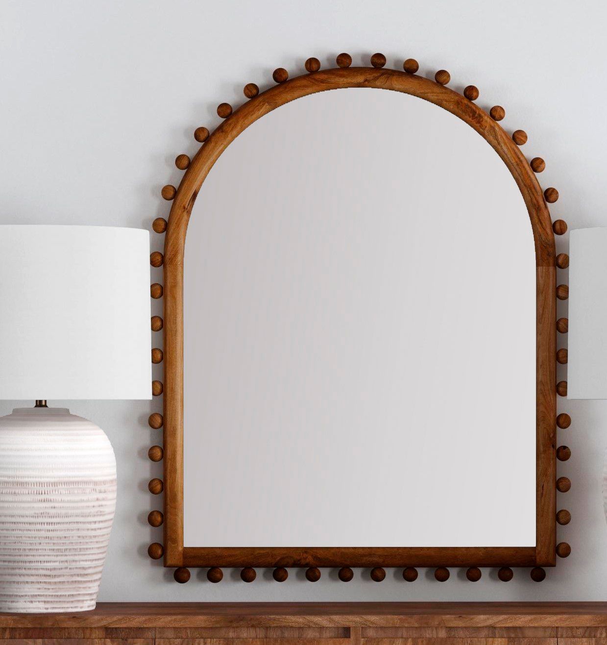 Image 5 Tioga Natural Wood 40" x 50" Oversized Wall Mirror more views