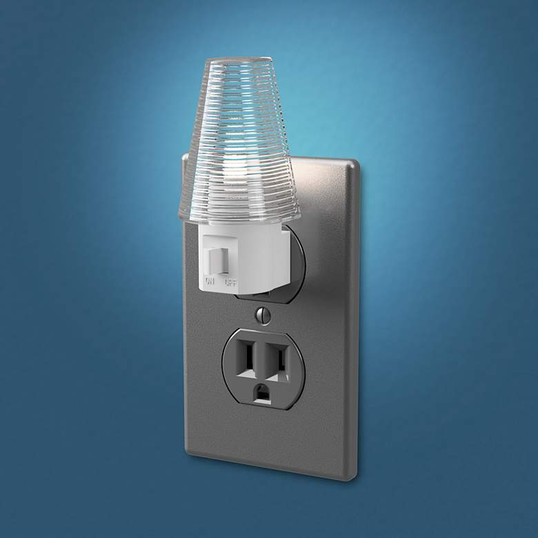 Image 2 Tipi 3 1/4" High White Manual Clear LED Night Light more views