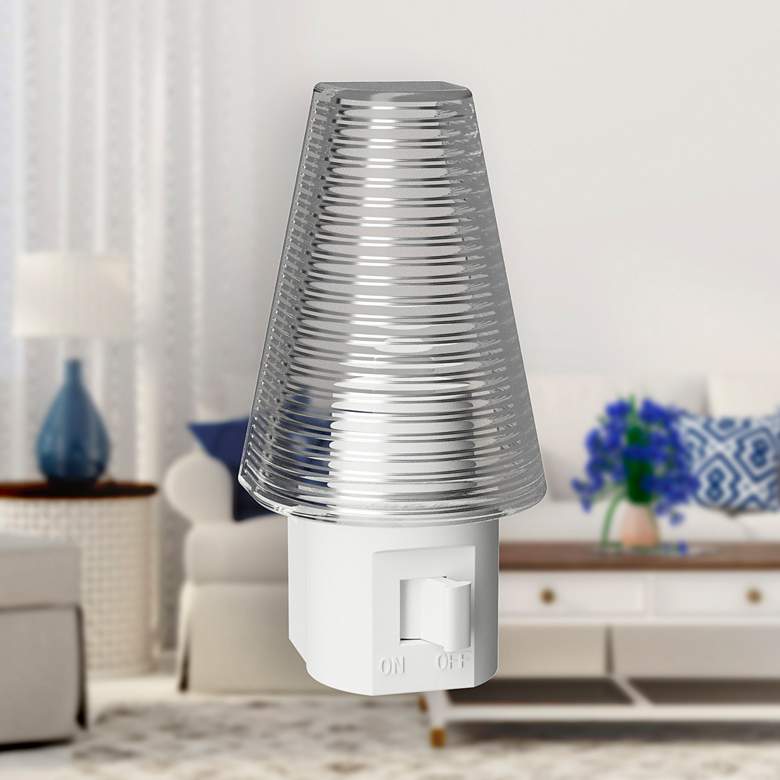 Image 3 Tipi 3 1/4" High White Manual Clear LED Night Light more views