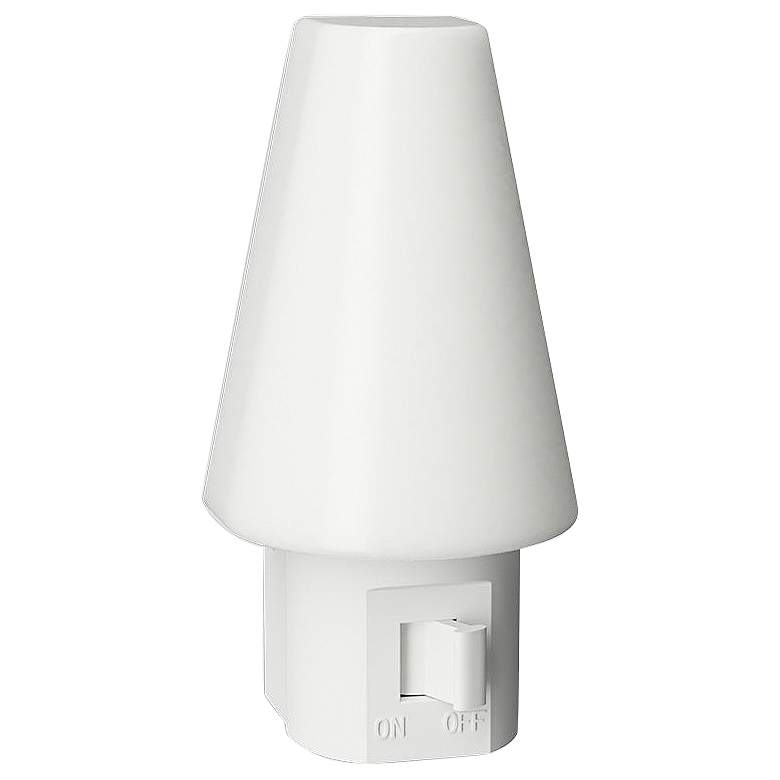 Image 1 Tipi 3 1/4 inch High White Manual Frosted LED Night Light