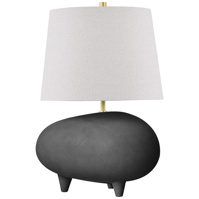 Image 2 Tiptoe 18 1/2 inchH Black and Charcoal Ceramic Accent Table Lamp