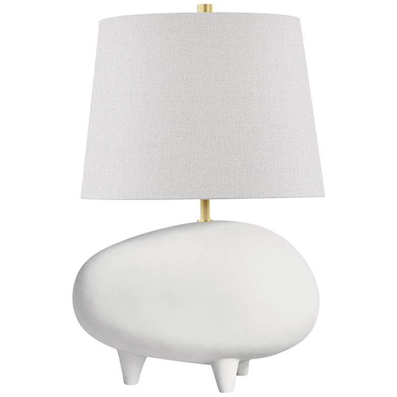 Image 2 Tiptoe 18 1/2 inchH White and Cream Ceramic Accent Table Lamp