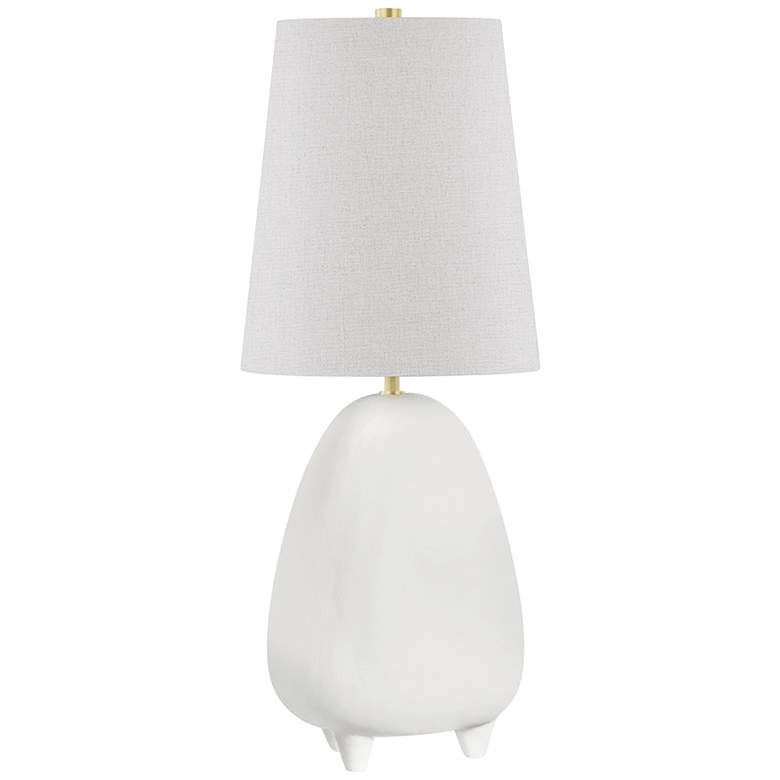 Tiptoe Matte White and Cream Ceramic Accent Table Lamp