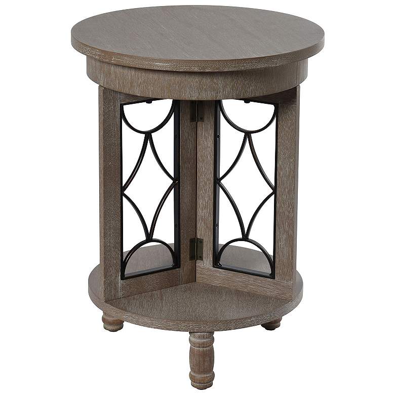 Image 1 Tipton 24" High White Washed Farmhouse Side Table