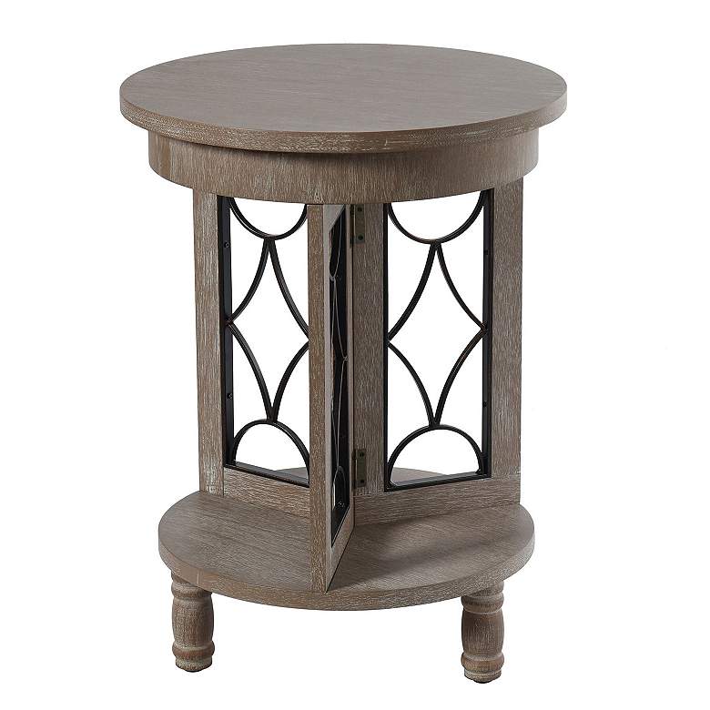 Image 3 Tipton 24" High White Washed Farmhouse Side Table more views