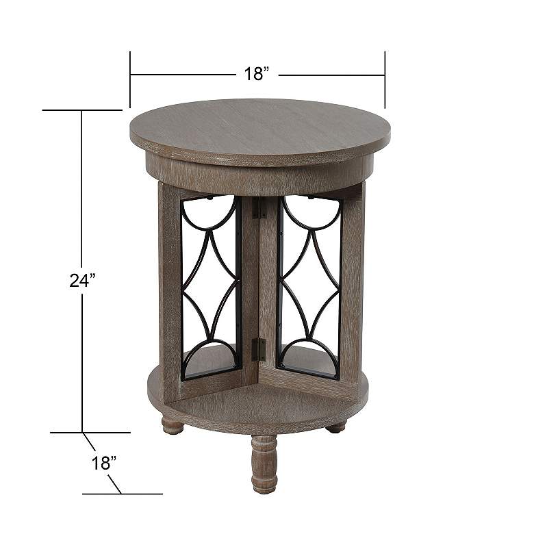 Image 7 Tipton 24" High White Washed Farmhouse Side Table more views
