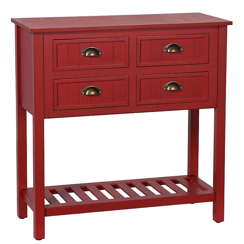 Image 1 Tipton 32" Wide 4 Drawer Antique Red Farmhouse Console Table