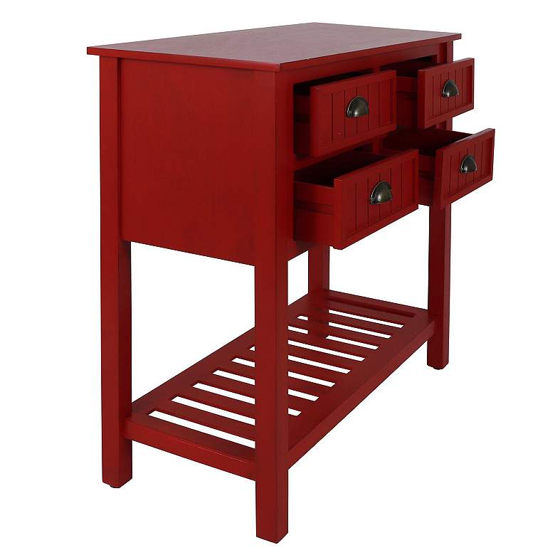 Image 4 Tipton 32" Wide 4 Drawer Antique Red Farmhouse Console Table more views