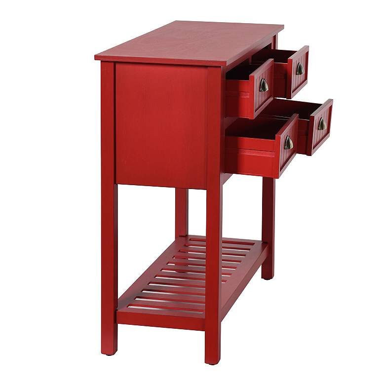 Image 5 Tipton 32" Wide 4 Drawer Antique Red Farmhouse Console Table more views