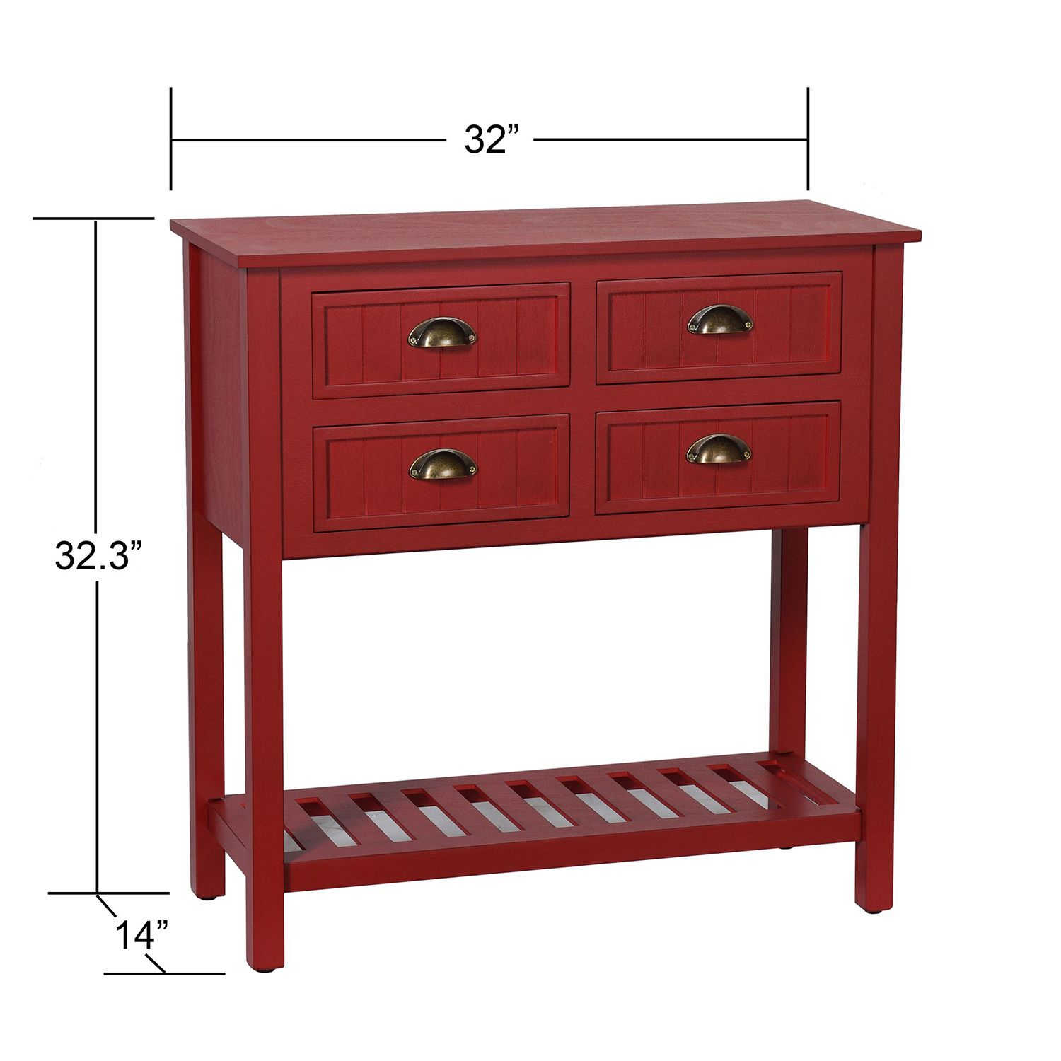 Tipton 32" Wide 4 Drawer Antique Red Farmhouse Console Table