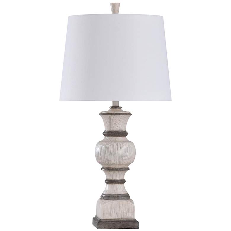 Image 1 Tipton Column 17 inch High Eggshell and Ash Traditional Accent Table Lamp