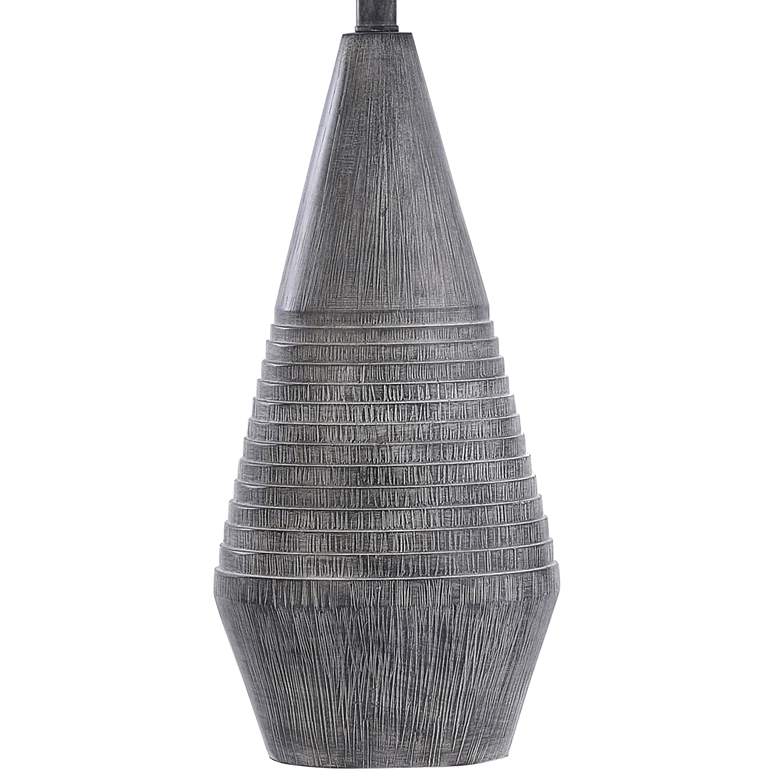 Image 5 Tipton Farmhouse 31" Modern Gray Faux Wood Vase Table Lamp more views