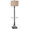 Tipton Farmhouse 61" Bronze Steel Floor Lamp with Tray Table