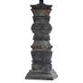 Tipton Farmhouse Malta Black Stone Column Molded Table Lamp