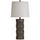 Tipton Roanoke Dark Brown Faux Wood Column Table Lamp