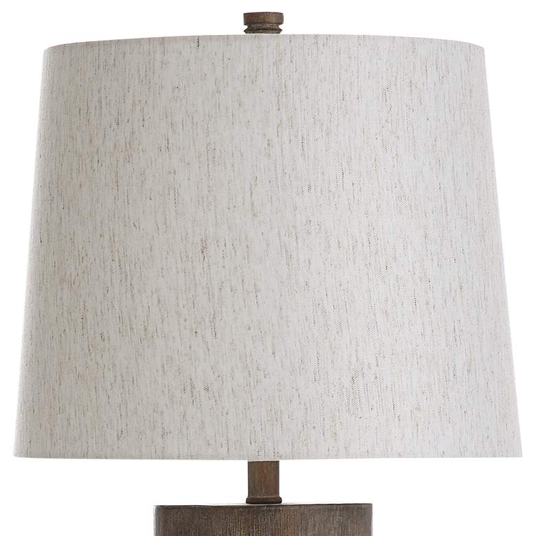Image 4 Tipton Roanoke Dark Brown Faux Wood Column Table Lamp more views