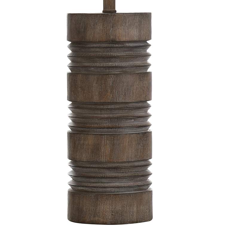 Image 5 Tipton Roanoke Dark Brown Faux Wood Column Table Lamp more views