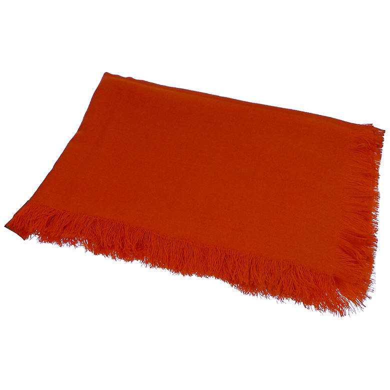 Image 1 Tissu Tissu Tangerine Orange Throw Blanket