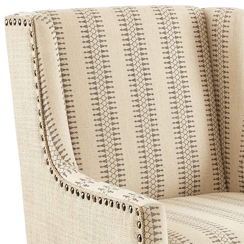 Image 3 Tita Tan Natural Fabric Wing Back Accent Chair more views
