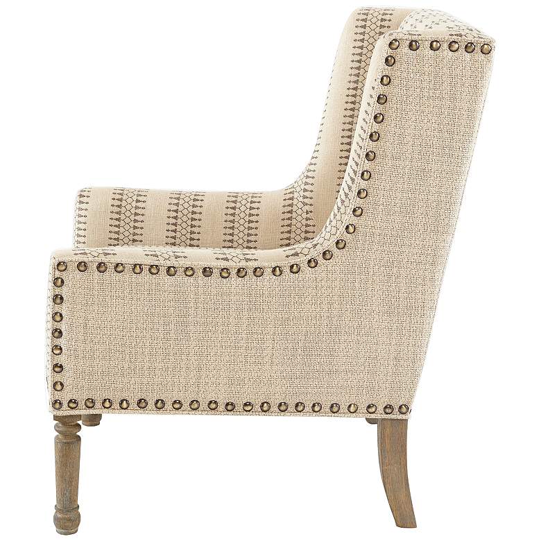 Image 7 Tita Tan Natural Fabric Wing Back Accent Chair more views