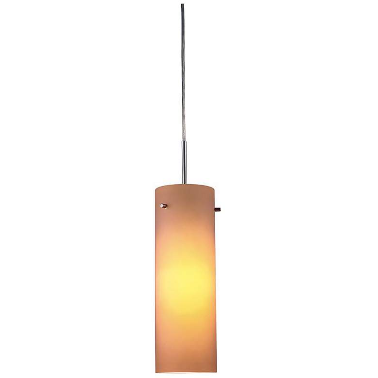 Image 1 Titan 1 4" LED Chrome Pendant w/ Amber Glass Shade