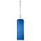 Titan 1 4" LED Chrome Pendant w/ Blue Glass Shade