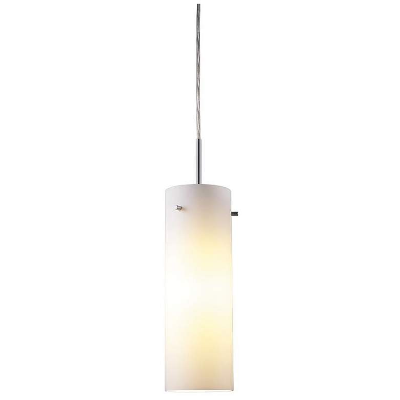 Image 1 Titan 1 4" LED Chrome Pendant w/ White Glass Shade