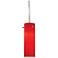 Titan 1 4" Wide Chrome Kiss Canopy LED Pendant With Red Glass Shade