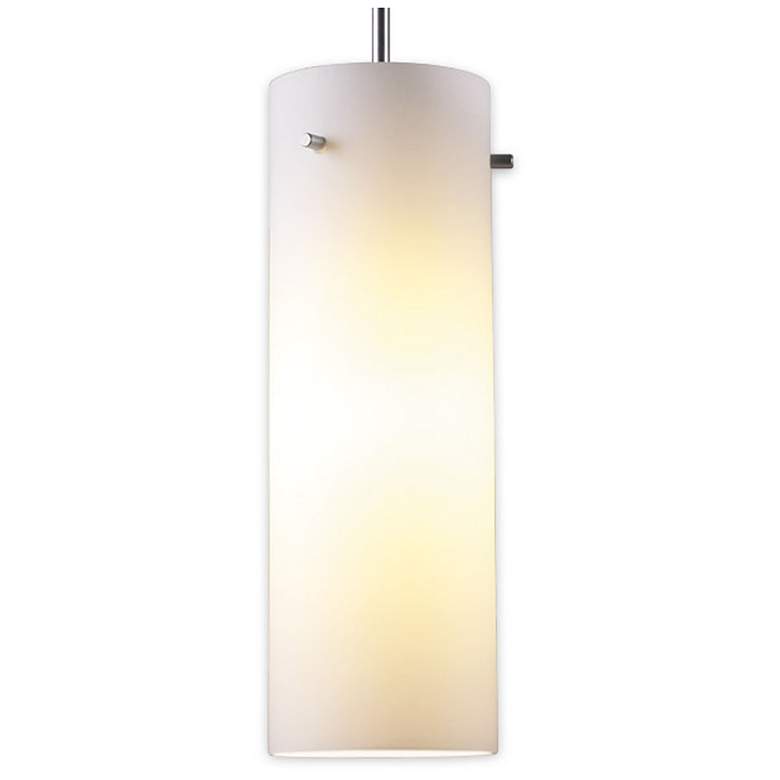 Image 1 Titan 1 4"W Matte Chrome LED Mini Pendant with White Glass