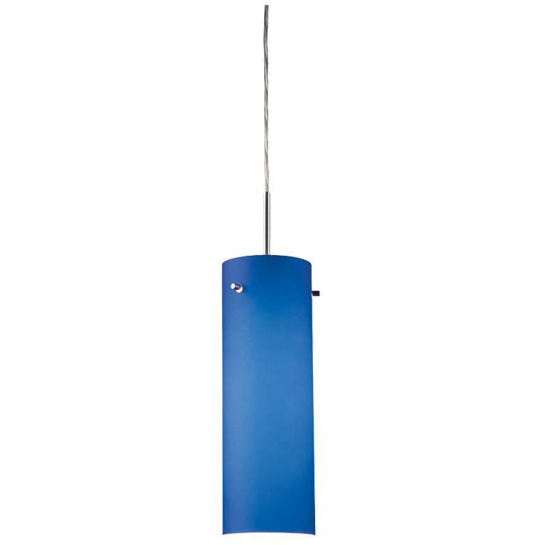 Image 1 Titan 1 - Pendant - E26 Base - Chrome Finish - Blue Glass Shade