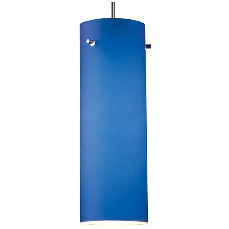 Image 1 Titan 1 - Pendant - LED - Matte Chrome Finish - Blue Glass Shade