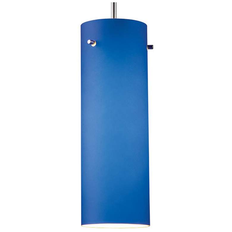 Image 1 Titan 1 - Pendant - LED - Matte Chrome Finish - Blue Glass Shade