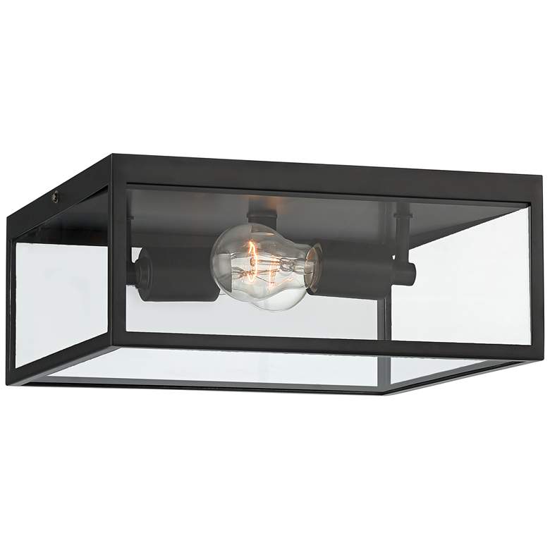 Image 4 Titan 12 inch Wide Matte Black Square Indoor-Outdoor Ceiling Light more views