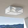 Titan 12" Wide Matte Silver Square Indoor-Outdoor Ceiling Light