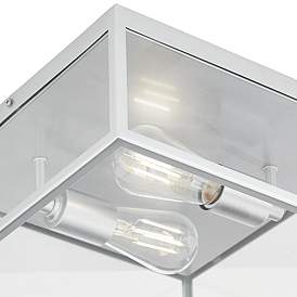 Image3 of Titan 12" Wide Matte Silver Square Indoor-Outdoor Ceiling Light more views