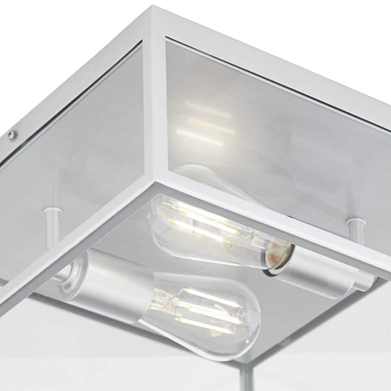 Image 3 Titan 12" Wide Matte Silver Square Indoor-Outdoor Ceiling Light more views