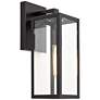 Titan 14 1/4" High Clear Glass and Mystic Black Outdoor Wall Light