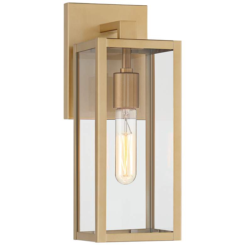 Image 2 Titan 14 1/4 inch High Soft Gold Outdoor Wall Light