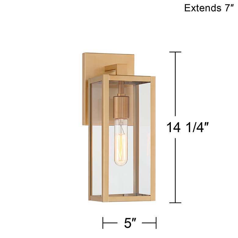 Image 7 Titan 14 1/4 inch High Soft Gold Outdoor Wall Light more views
