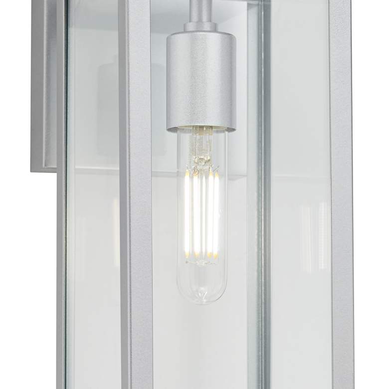 Image 3 Titan 14" High Clear Glass and Silver Outdoor Wall Light more views